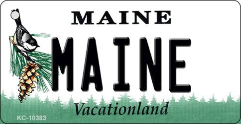 KC-10383 1.5 x 3 in. Maine State License Plate Key Chain