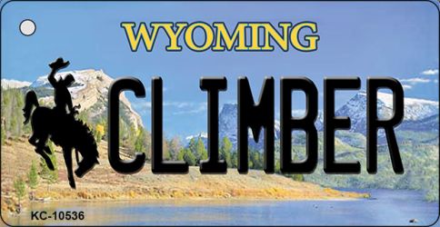 KC-10536 3.5 x 2 in. Climber Wyoming State License Plate Key Chain