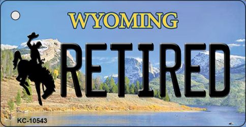 KC-10543 3.5 x 2 in. Retired Wyoming State License Plate Key Chain