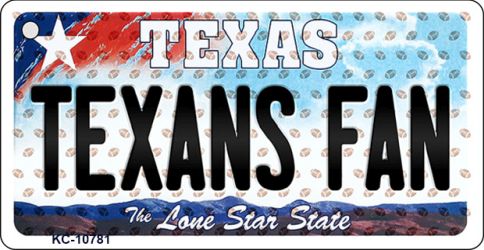 KC-10781 1.5 x 3 in. Texans Fan Texas State License Plate Key Chain