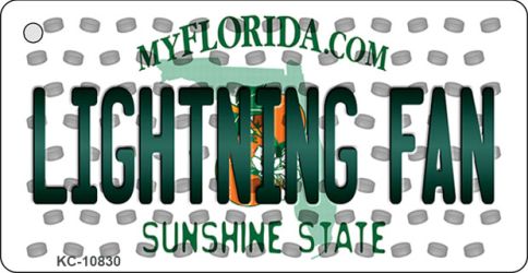 KC-10830 1.5 x 3 in. Lightning Fan Florida State License Plate Key Chain