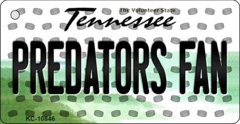 KC-10846 1.5 x 3 in. Predators Fan Tennessee State License Plate Key Chain
