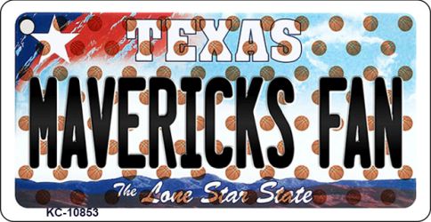 KC-10853 1.5 x 3 in. Mavericks Fan Texas State License Plate Key Chain