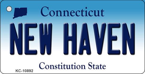 KC-10892 1.5 x 3 in. New Haven Connecticut State License Plate Key Chain
