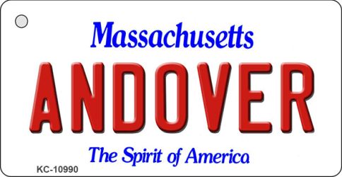KC-10990 1.5 x 3 in. Andover Massachusetts State License Plate Key Chain