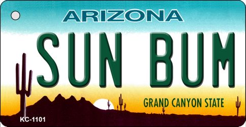 KC-1101 3.5 x 2 in. Sun Bum Arizona State License Plate Key Chain