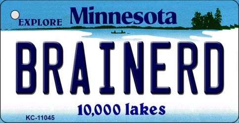 KC-11045 1.5 x 3 in. Brainerd Minnesota State License Plate Novelty Key Chain