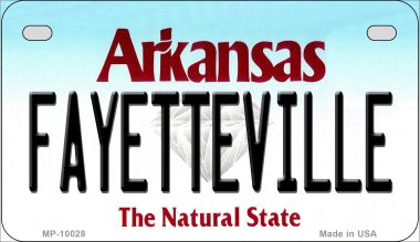 Fayetteville Arkansas Novelty Metal Motorcycle Plate MP-10028