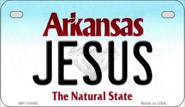 Jesus Arkansas Novelty Metal Motorcycle Plate MP-10048