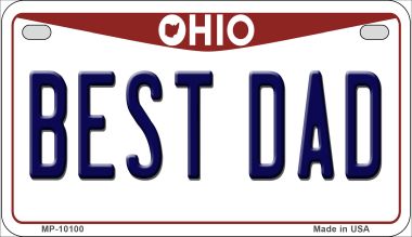 Best Dad Ohio Novelty Metal Motorcycle Plate MP-10100