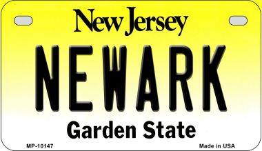 Newark New Jersey Novelty Metal Motorcycle Plate MP-10147