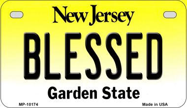 Blessed New Jersey Novelty Metal Motorcycle Plate MP-10174