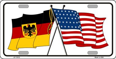 LP-11513 6 x 12 in. Germany Crossed US Flag License Plate