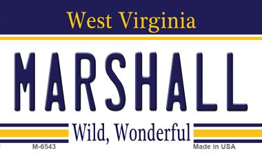 M-6543 3.5 x 2 in. Marshall West Virginia State License Plate Magnet