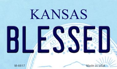 M-6617 3.5 x 2 in. Blessed Kansas State License Plate Novelty Magnet