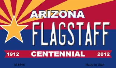 M-6806 3.5 x 2 in. Flagstaff Arizona Centennial State License Plate Magnet