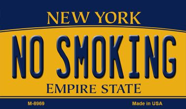 M-8969 3.5 x 2 in. No Smoking New York State License Plate Magnet