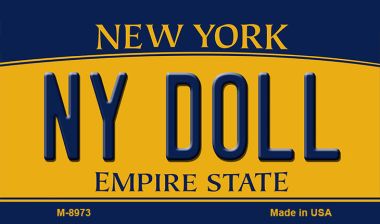 M-8973 3.5 x 2 in. NY Doll New York State License Plate Magnet