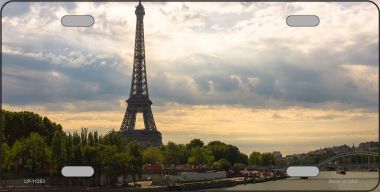 LP-11253 6 x 12 in. Eiffel Tower Day Overlooking Water License Plate Novelty Metal