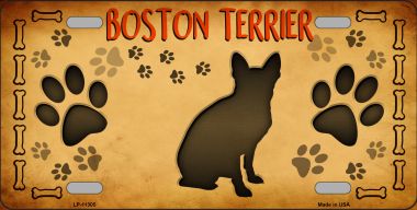 LP-11305 6 x 12 in. Boston Terrier Novelty License Plate