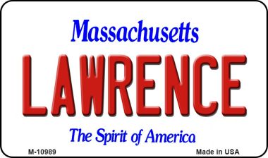 M-10989 3.5 x 2 in. Lawrence Massachusetts State License Plate Magnet