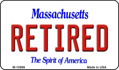 M-10999 3.5 x 2 in. Retired Massachusetts State License Plate Magnet