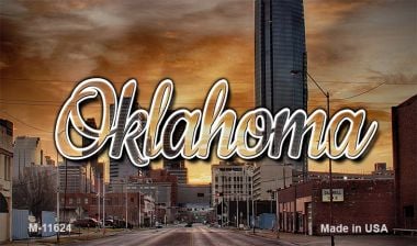 M-11624 3.5 x 2 in. Oklahoma Sunset Skyline Magnet