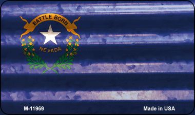 M-11969 3.5 x 2 in. Nevada Corrugated Flag Novelty Magnet