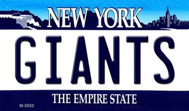 M-2052 3.5 x 2 in. Giants New York State License Plate Magnet