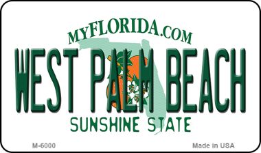 M-6000 3.5 x 2 in. West Palm Beach Florida State License Plate Magnet