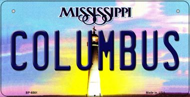 BP-6561 3 x 6 in. Columbus Mississippi Novelty Metal Bicycle Plate -  Smart Blonde