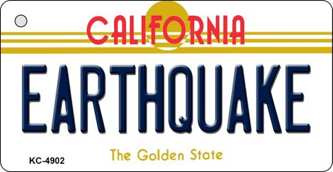 KC-4902 3.5 x 2 in. Earthquake California State License Plate Key Chain