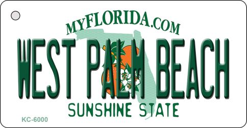 KC-6000 1.5 x 3 in. West Palm Beach Florida State License Plate Key Chain