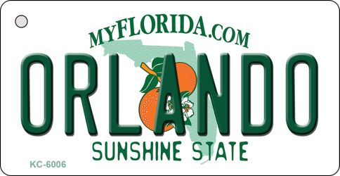 KC-6006 1.5 x 3 in. Orlando Florida State License Plate Key Chain