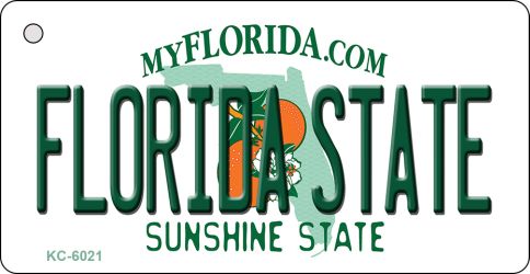 KC-6021 1.5 x 3 in. Florida State University State License Plate Key Chain