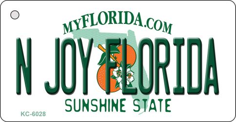 KC-6028 1.5 x 3 in. N Joy Florida State License Plate Key Chain