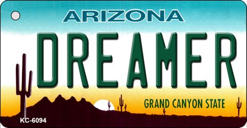 KC-6094 3.5 x 2 in. Dreamer Arizona State License Plate Key Chain