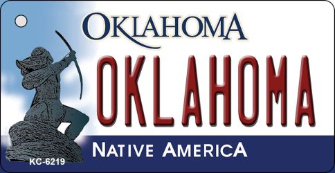 KC-6219 1.5 x 3 in. Oklahoma State License Plate Novelty Key Chain