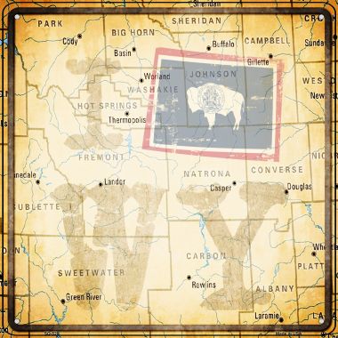 SQ-520 12 x 12 in. I Map WY Novelty Square Sign