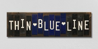 WS-120 1.5 x 6 in. Thin Blue Line Fun Strips Novelty Wood Sign