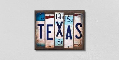WS-193 Texas License Plate Strips Novelty Wood Signs