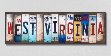 WS-198 West Virginia License Plate Strips Novelty Wood Signs