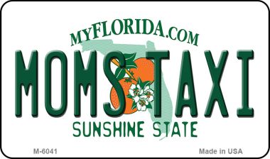 M-6041 3.5 x 2 in. Moms Taxi Florida State License Plate Magnet -  Smart Blonde
