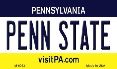 SMART BLONDE Penn State Pennsylvania State License Plate Tag Magnet M-6053