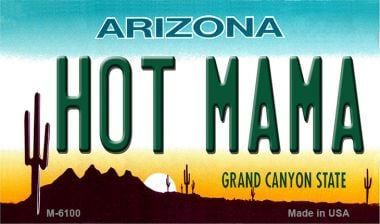 M-6100 3.5 x 2 in. Hot Mama Arizona State License Plate Magnet