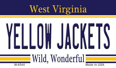 M-6544 3.5 x 2 in. Yellow Jackets West Virginia State License Plate Magnet