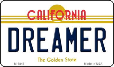 M-6843 3.5 x 2 in. Dreamer California State License Plate Magnet
