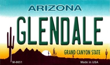M-8651 3.5 x 2 in. Glendale Arizona State License Plate Magnet