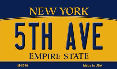 SMART BLONDE 5th Ave New York State License Plate Tag Magnet M-8979