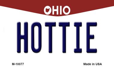 M-10077 3.5 x 2 in. Hottie Ohio State License Plate Magnet